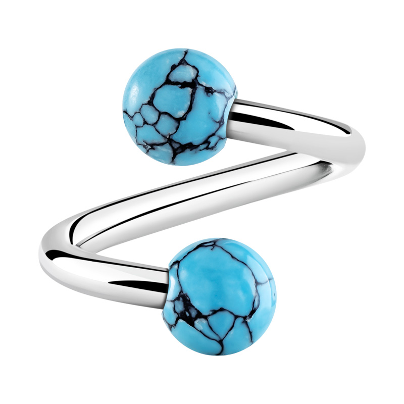 Spirale avec motifs en marbre Acier chirurgical 316L/Pierre synthétique Spirales
