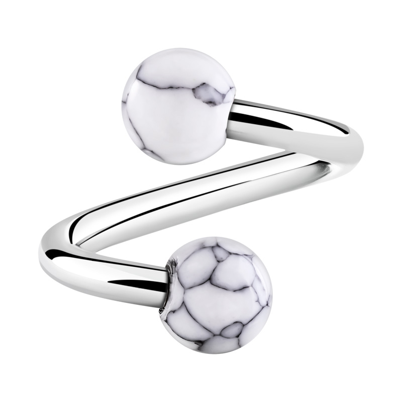 Spirale avec motifs en marbre Acier chirurgical 316L/Pierre synthétique Spirales