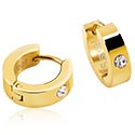 Uhani, uhančki in ščiti, Uhani z obročki huggie, Pozlačeno kirurško jeklo 316L