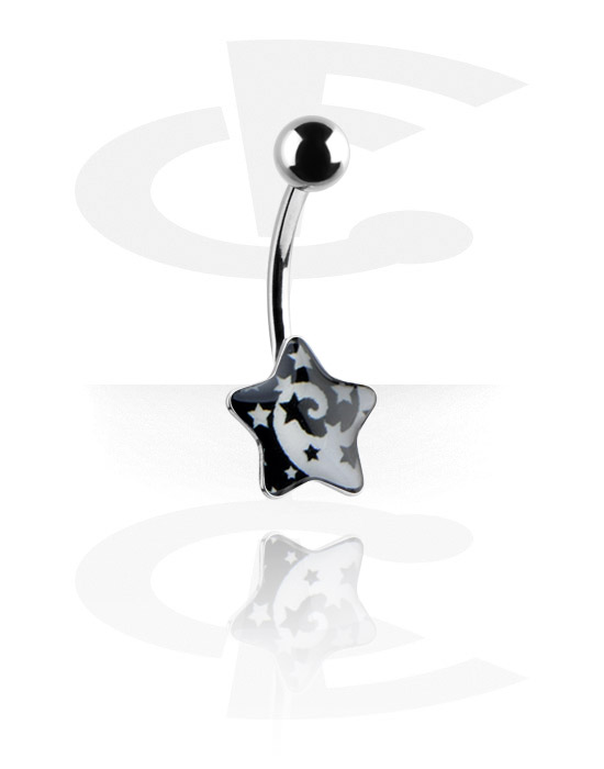 Curved Barbells, Star Picture Banana, Surgical Steel 316L