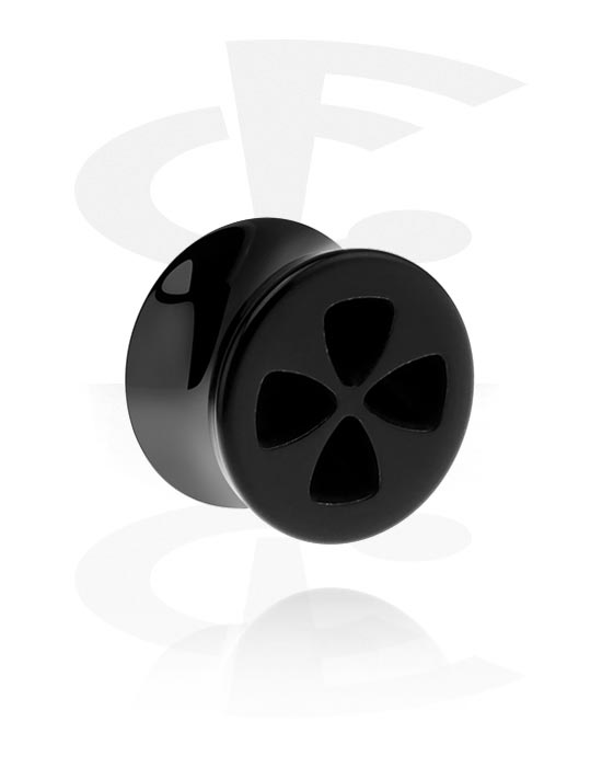 Tunneler & plugger, Dobbeltformet plugg (akryl, svart), Akryl