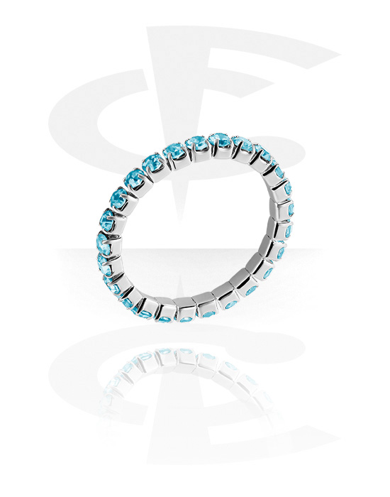 Ringar, Ring med crystal stone in various colours, Kirurgiskt stål 316L