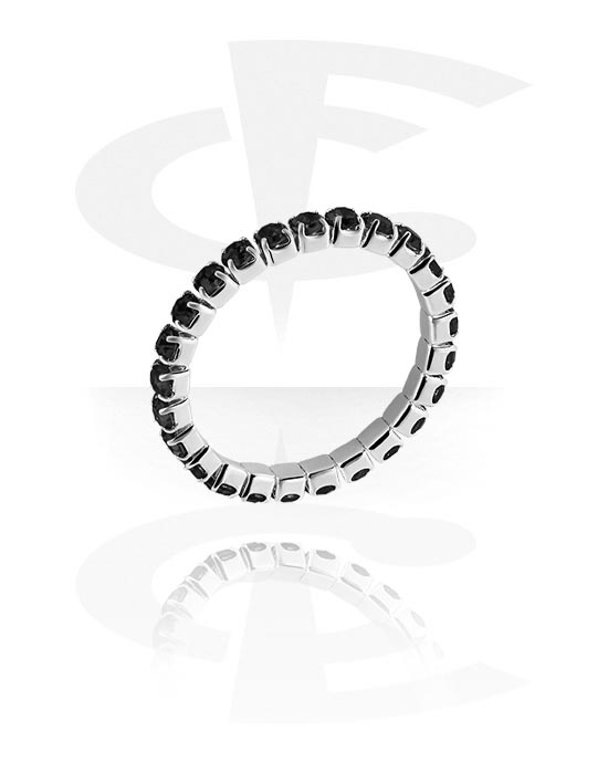 Ringe, Ring med krystalsten i flere farver, Kirurgisk stål 316L