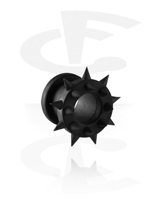 Tunneler & plugger, Skrutunnel (silikon, svart) med spisser, Silikon