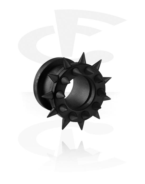 Tunneler & plugger, Skrutunnel (silikon, svart) med spisser, Silikon