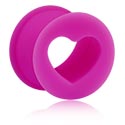Tunneler & plugger, Ribbet tunnel (silikon) med hjertedesign, Silikon
