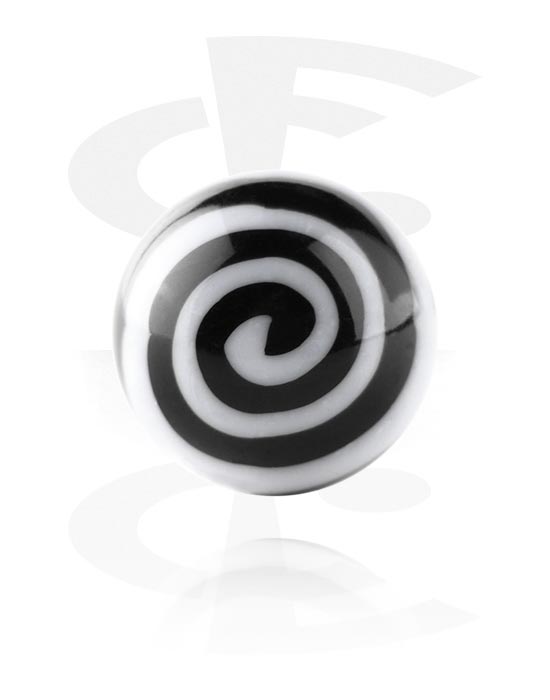 Boules, barres & plus, Boule pour barre à filetage (acrylique, différentes couleurs) avec motif  spirale, Acrylique