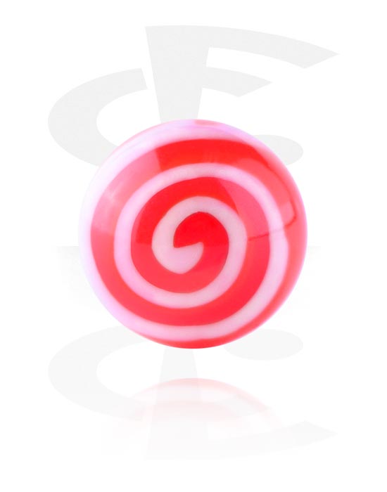 Bolas, barras & más, Bola para barras con rosca (acrílico, varios colores) con diseño de espiral, Acrílico