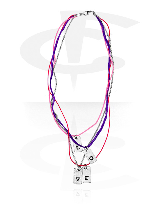 Halsketten, Modische Halskette mit "LOVE" Schriftzug, Nylon