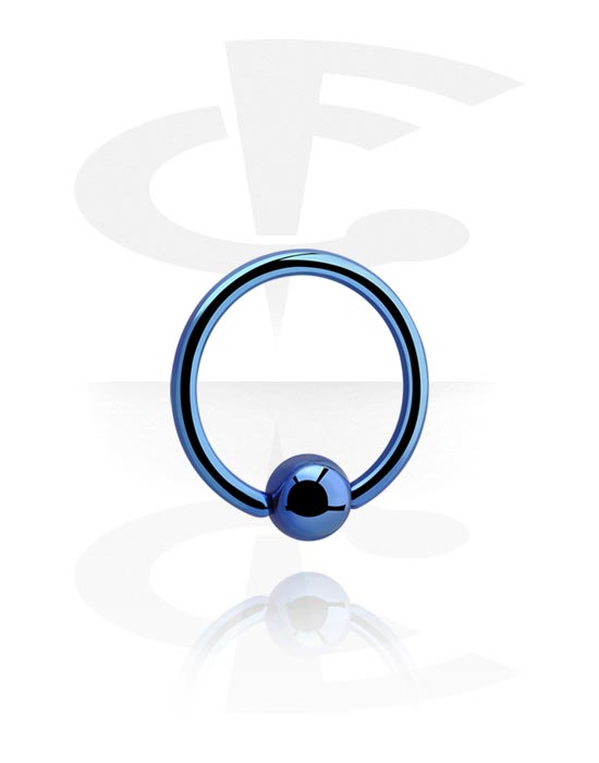Piercing Rings, Ball closure ring (titanium, shiny finish), Titanium