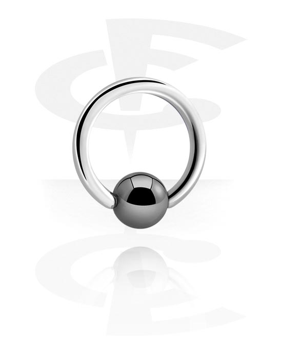 Alke za piercing, Prsten s kuglicom (titan, sjajna završna obrada), Titan