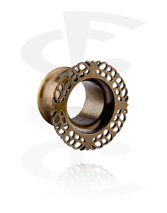 Tunnels & Plugs, Double flared tunnel (surgical steel, antique copper), Surgical Steel 316L