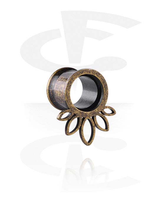 Tunnels & Plugs, Double flared tunnel (surgical steel, antique copper), Surgical Steel 316L