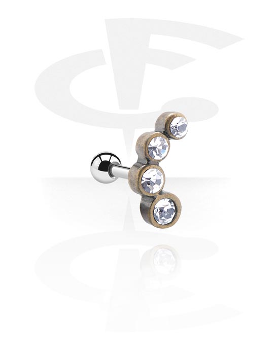 Piercing Tragus / Hélix Acero 316L Oro Rosa Sol & Strass Blanco - Foto 4