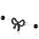 Barbells, Industrial Barbell with bow charm, Bioflex, Surgical Steel 316L