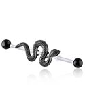 Barbells, Industrial Barbell with snake design, Bioflex ,  Surgical Steel 316L