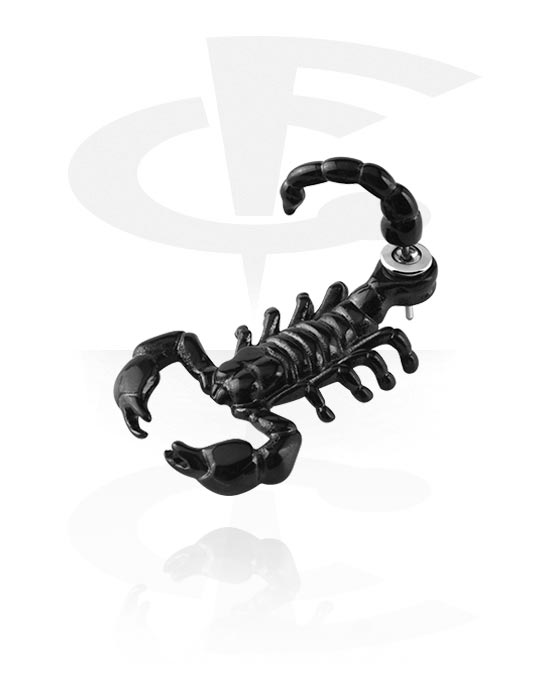 Fake Piercings, Fake Plug with scorpion design, Surgical Steel 316L