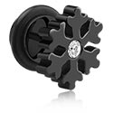 Faux piercings, Faux plug noir, Acier chirurgical 316L