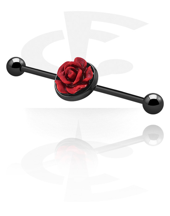 Barbeller, Industriell barbell med rosedesign, Kirurgisk stål 316L