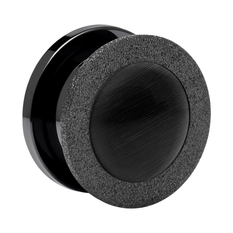 Tunnel (acier chirurgical, noir) avec pierrre dans des couleurs différentes Acier chirurgical 316L Tunnels & Plugs