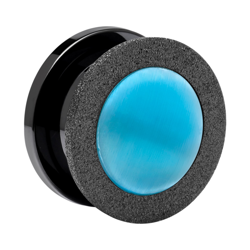 Tunnel (acier chirurgical, noir) avec pierrre dans des couleurs différentes Acier chirurgical 316L Tunnels & Plugs
