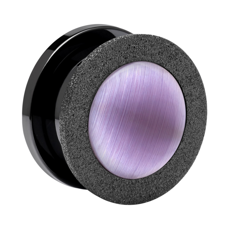 Tunnel (acier chirurgical, noir) avec pierrre dans des couleurs différentes Acier chirurgical 316L Tunnels & Plugs