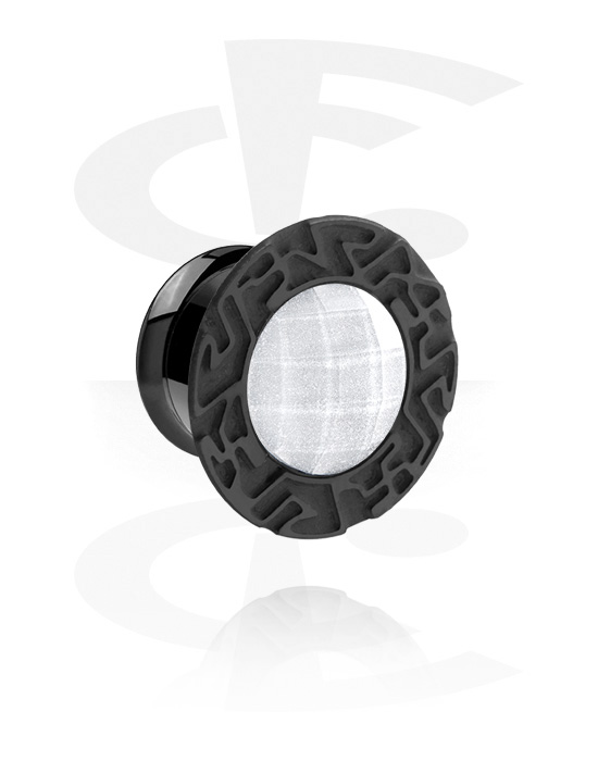 Tunnels & Plugs, Double flared tunnel (surgical steel, black, shiny finish), Black Surgical Steel 316L