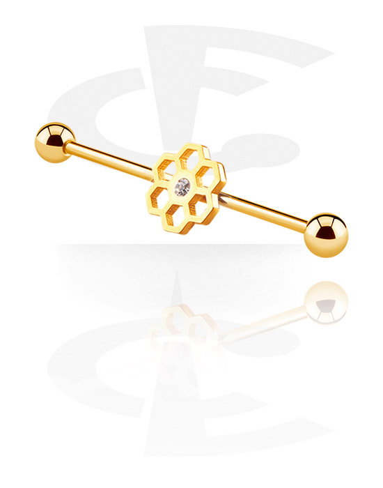 Barbells, Industrial Barbell, Gold Plated Surgical Steel 316L