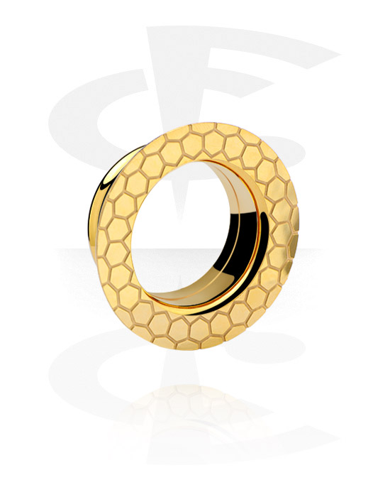 Tunele & plugi, Laser Cut Out Tunnel, Gold Plated