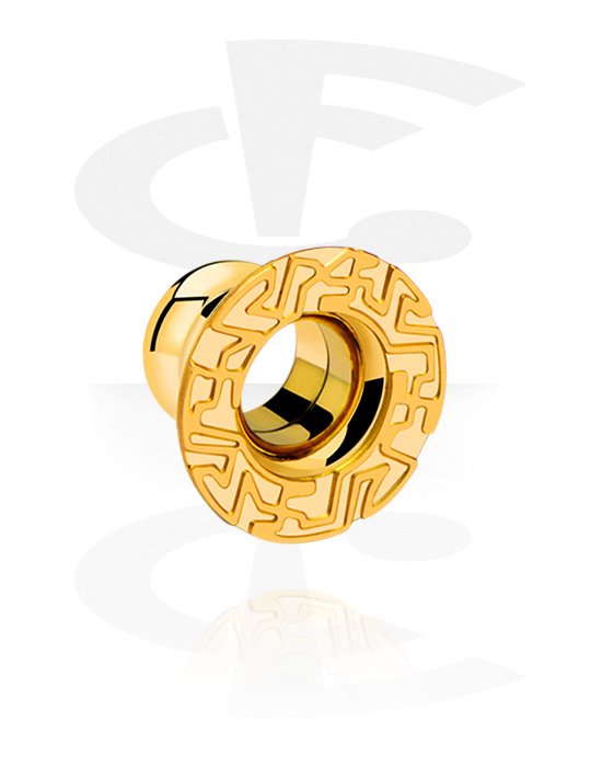 Tunnels og plugs, Laser Cut Out Tunnel, Gold Plated