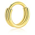 Piercing Ringe, Piercing-clicker (kirurgisk stål, guld, blank finish), Forgyldt kirurgisk stål 316L