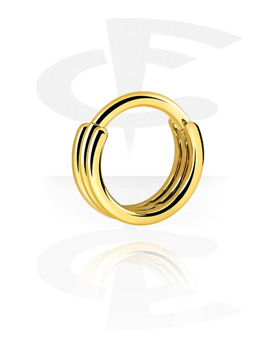Piercing Ringe, Piercing-clicker (kirurgisk stål, guld, blank finish), Forgyldt kirurgisk stål 316L