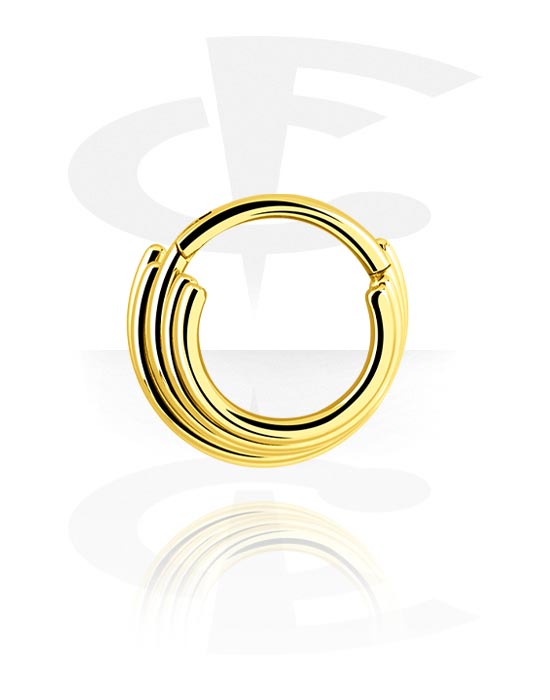 Anéis piercing, Multi-purpose clicker (aço cirúrgico, ouro, acabamento brilhante), Aço cirúrgico 316L banhado a ouro