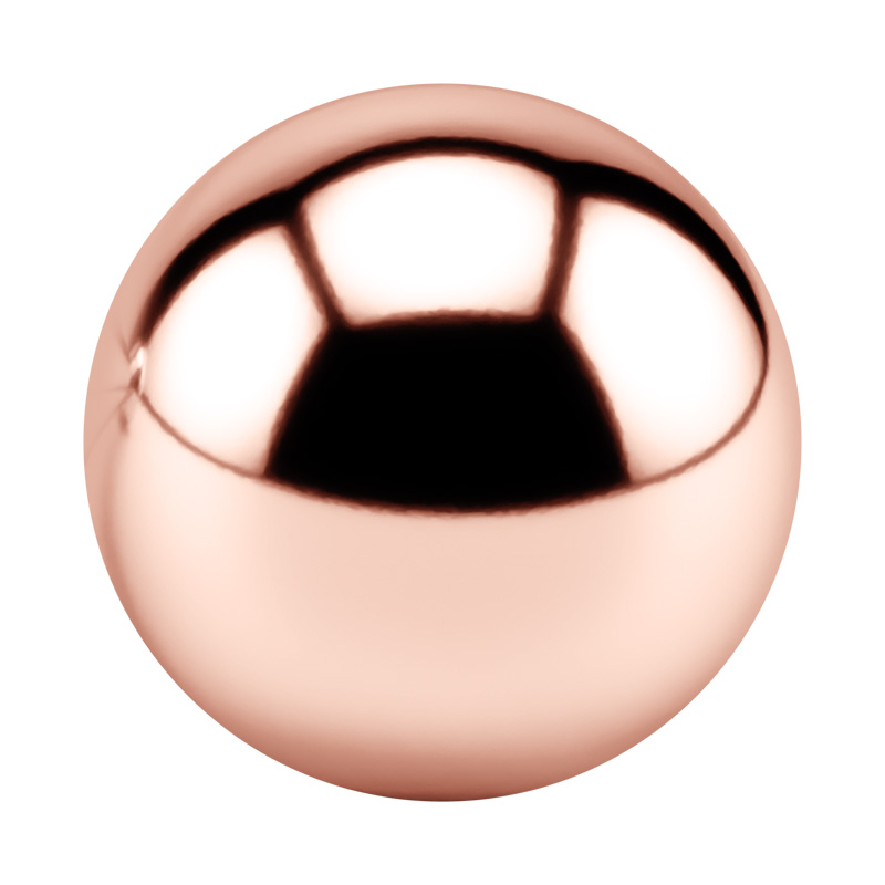 Boule pour barre à filetage (acier chirurgical, or rosé, finition brillante) Acier chirurgical 316L / Plaqué or rose