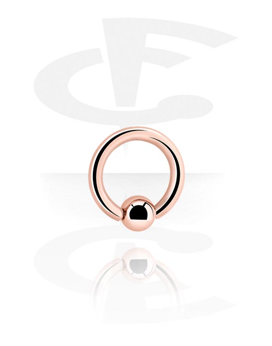 Piercing Ringe, Ring med kuglelukning (kirurgisk stål, rosenguld, blank finish), Rosaforgyldt kirurgisk stål 316L