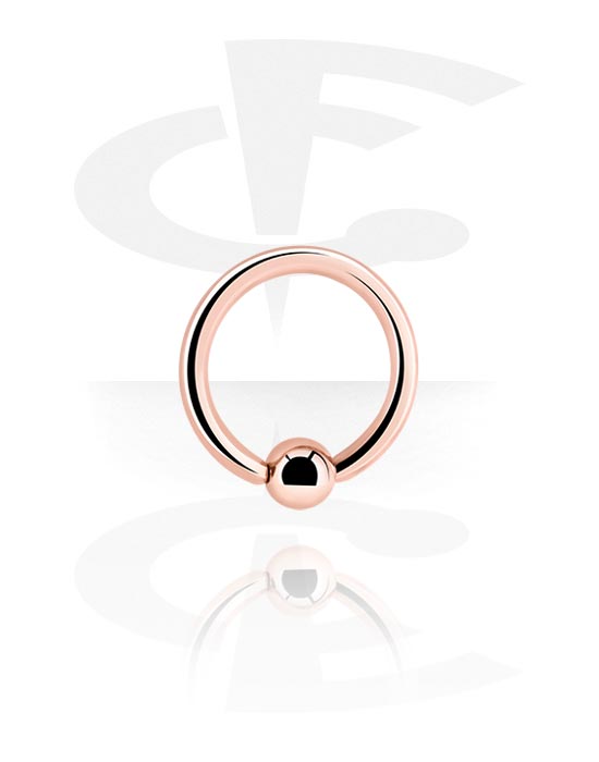 Piercing Rings, Ball closure ring (surgical steel, rose gold, shiny finish), Rose Gold Plated Surgical Steel 316L