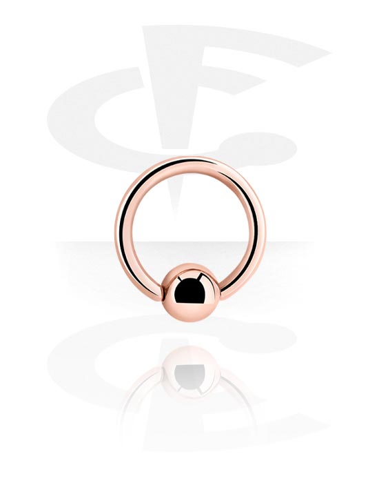 Piercing Rings, Ball closure ring (surgical steel, rose gold, shiny finish), Rose Gold Plated Surgical Steel 316L