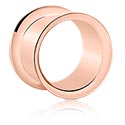 Tunneler & plugger, Dobbeltformet tunnel (kirurgisk stål, rosegull, skinnende finish), Rosegold Plated Surgical Steel 316L