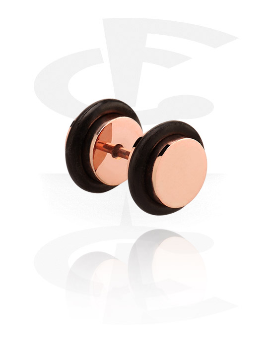 Fake Piercings, Fake Plug, Rose Gold Plated Surgical Steel 316L