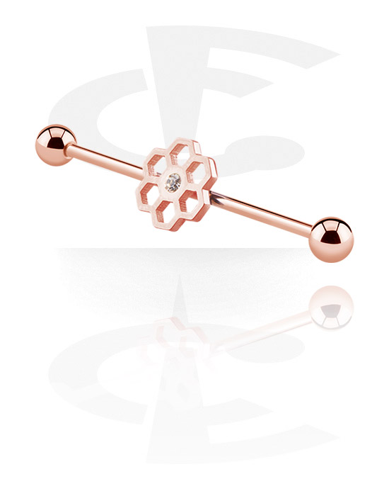 Barbeller, Industriell barbell, Rosegold Plated Surgical Steel 316L