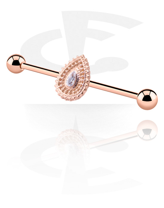 Barbeller, Industriell barbell, Rosegold Plated Surgical Steel 316L