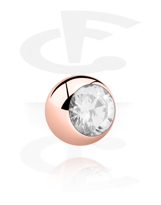 Palline, barrette e altro, Jeweled Micro Ball, Chirurgico acciaio 316L, Rosegold