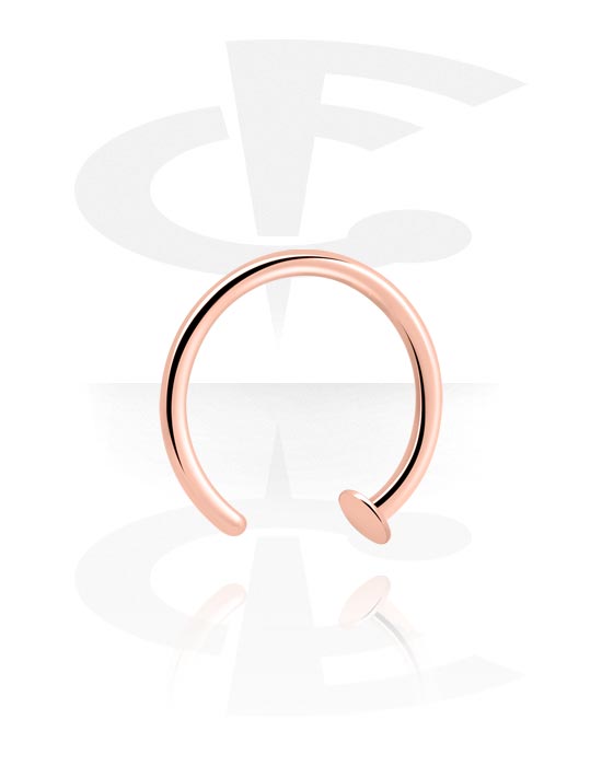 Orr-ékszerek és Septum-ok, Open nose ring (surgical steel, rose gold, shiny finish), Rózsa-aranyozott sebészeti acél, 316L