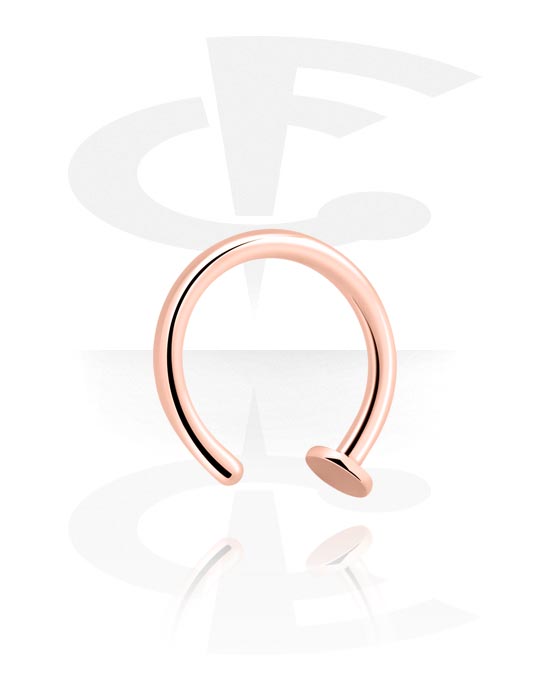 Orr-ékszerek és Septum-ok, Open nose ring (surgical steel, rose gold, shiny finish), Rózsa-aranyozott sebészeti acél, 316L