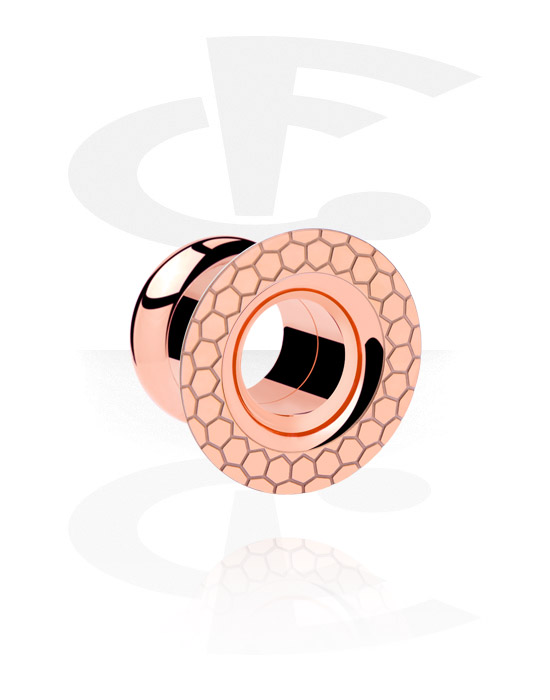 Tunneler & plugger, Laser Cut Out Tunnel, Rose Gold Plated Steel