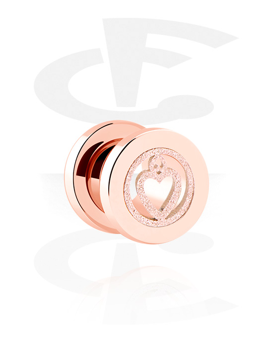 Tunnels & Plugs, Tunnel, Acier chirurgical 316L ,  Plaqué or rose