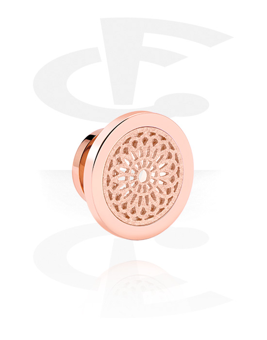 Tunneler & plugger, Tunnel, Rosegold Plated Surgical Steel 316L