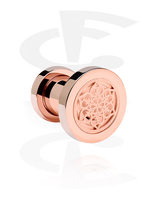 Tunneler & plugger, Tunnel, Rosegold Plated Surgical Steel 316L