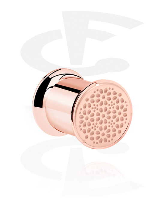 Tunnels & Plugs, Double flared tunnel (surgical steel, rose gold, shiny finish), Rose Gold Plated Surgical Steel 316L