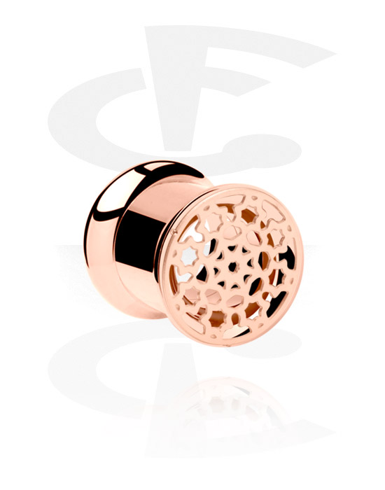 Tunnels & Plugs, Tunnel double flared (acier chirurgical, or rosé), Acier chirurgical 316L ,  Plaqué or rose